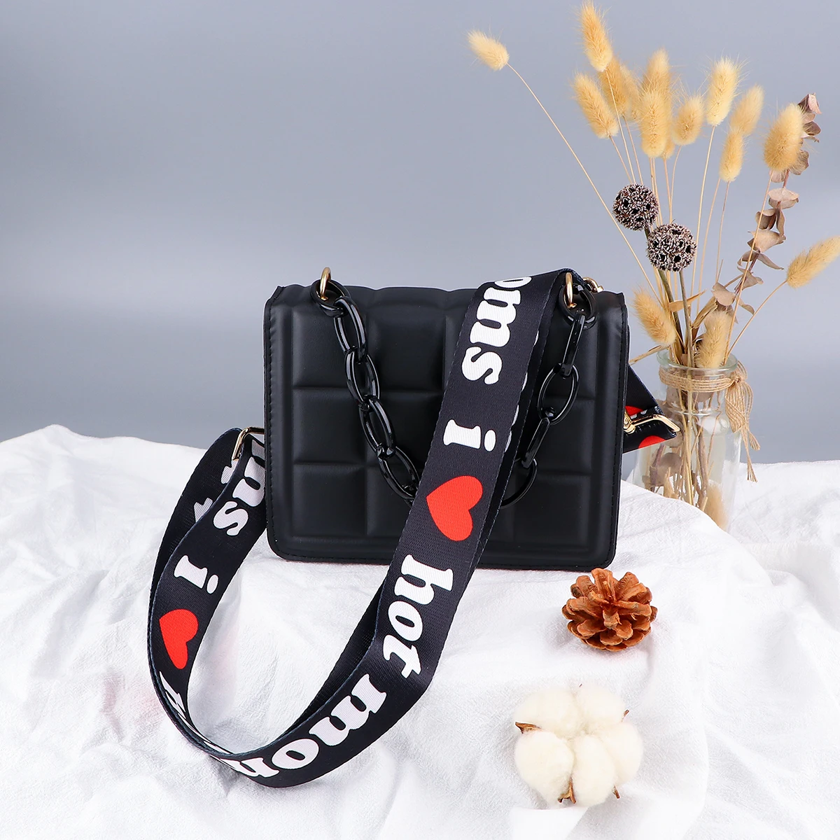 Correa de bolso de estilo con frase I Love Jesús para mujer, correas de colores para bandolera, accesorios para bolso de hombro, cinturones ajustables