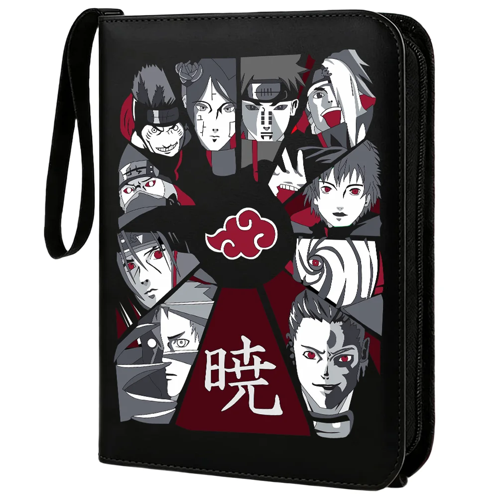 400 Stück Anime Naruto Sasuke Itachi Reißverschluss-Kartenalbum Sammelkarten-Aufbewahrungsmappe Spielkarten-Ordner Halter Geschenk für Kinder