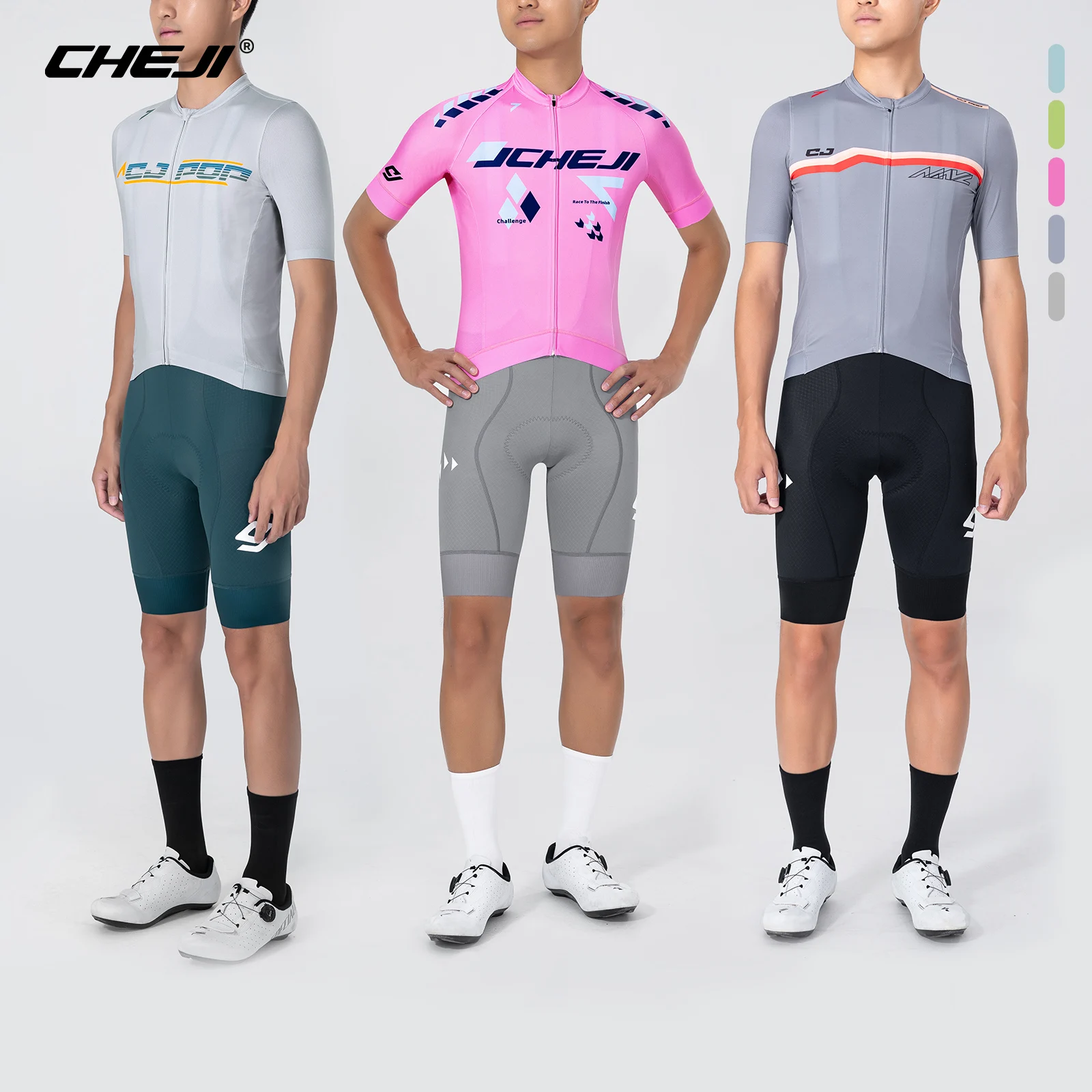 CHEJI New Summer Cycling Jerseys Men 2024 Men's Tops Clothing Sports Short Sleeved Quick Drying Breathable Equipment 5 Colours