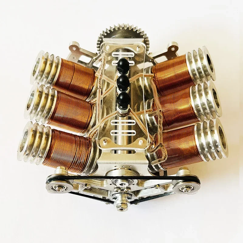 Modelo de motor V12, Motor de potencia, Motor de pistón CC sin escobillas, Motor RC de simulación de doble pistón V6 multicilindro