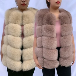 Women winter fur coat luxury real fox vest  fluffy coat gilet cropped fur jacket fur waistcoat natural fur fox fur body warmer