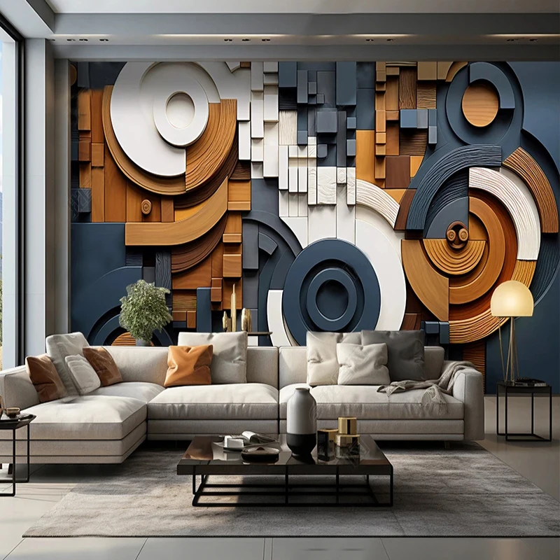 3D Wallpaper Modern Creative High-end Geometric Abstrac Mural Papel Tapiz Decoracao Para Quarto Sofa Background Decor Art Fresco