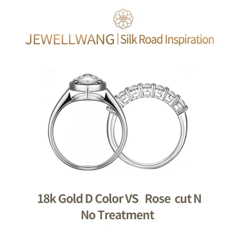 Silk Road Inspiration 18K Gold Lab Grown Diamond Rings Sets for Women|0.5-3.0ct DE Color VS Engagement Wedding Band Fine Jewelry