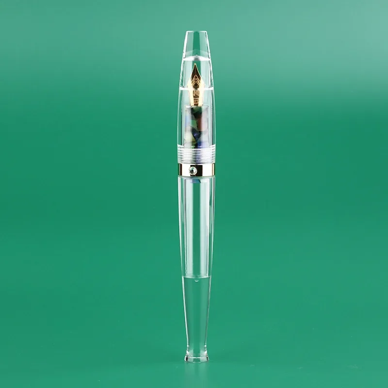 MAJOHN Finishing Craftsman S5 Yusheng Transparent Resin Gift Box Pen Adult Students Writing Practice Ink Pen Two Nibs for Free