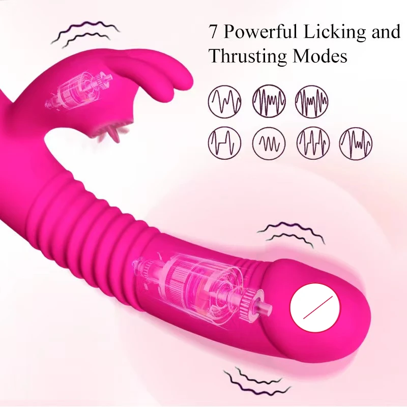 Vibrator For Women 2 In 1 Licking Machine Clitoris Stimulator G-Spot Powerful Vibro Dildo Wand Female Clit Sucker Adult Sex Toys