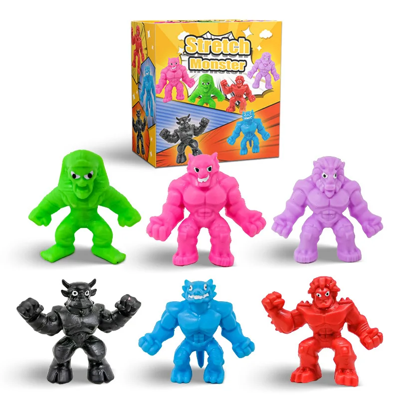 Super Hero Stretch Monster Squeeze Squishy Rising Anti Stress Toys Figurines Collectible Soft Dolls Boys Kids Gift