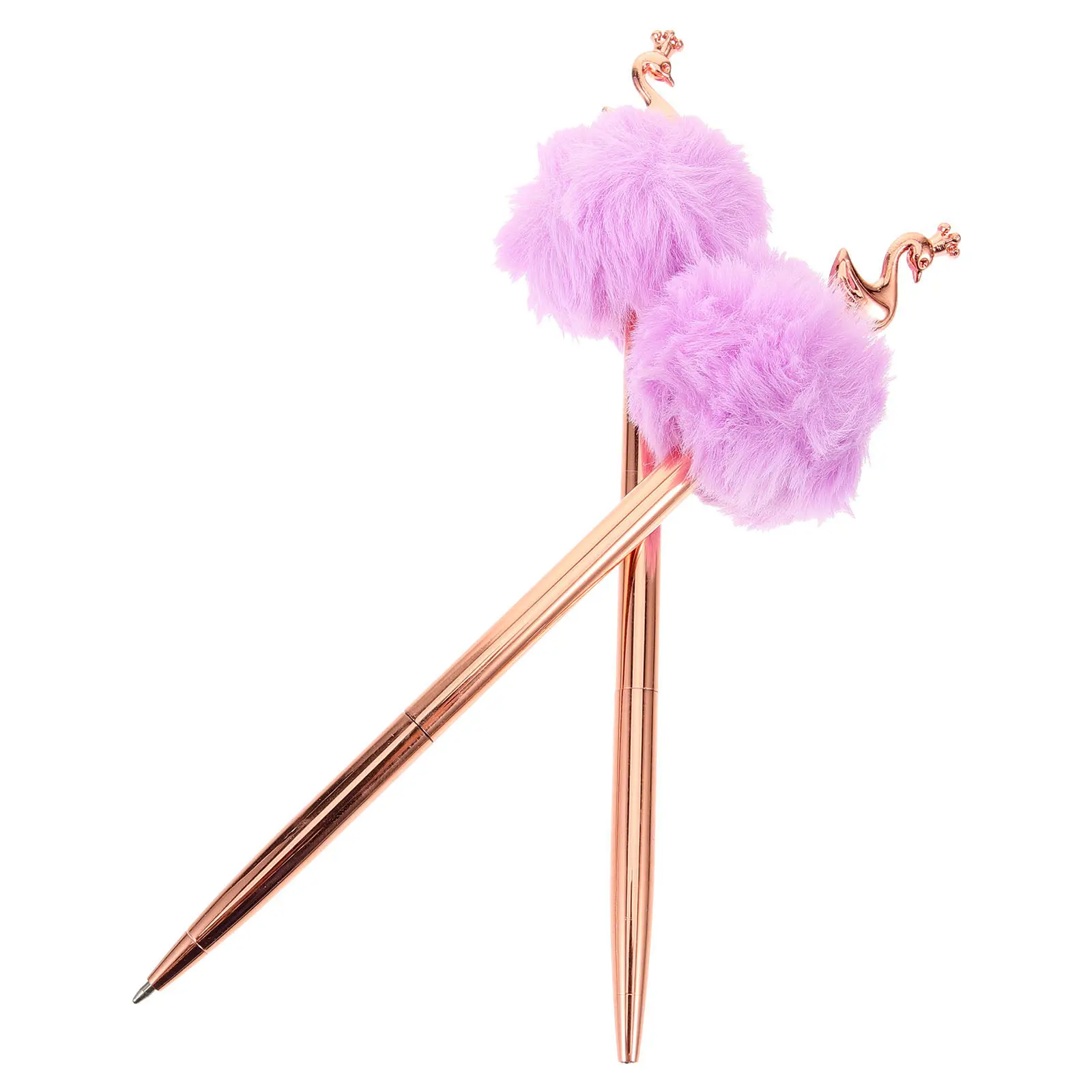 

Набор из 2 ручек-гелевых ручек «Лебедь» с розовым мехом, стильные, противоскользящие, для офиса, школы, письма, для студентов, канцелярские товары, подарок, декоративные