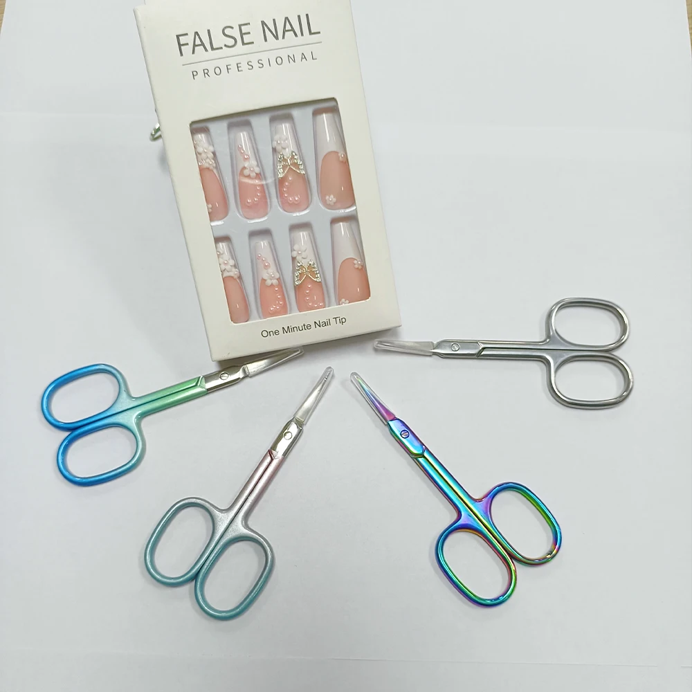 1szt Nożyczki do skórek Extra Fine do manicure i pedicure Zakrzywione ostrze Nożyczki do paznokci Profesjonalne małe nożyczki do skórek