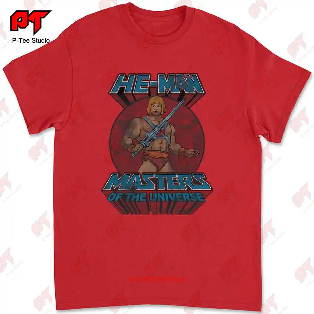 Meesters Van Het Universum Verontrust Hij Man Power Sword Pose Men 'S T-Shirt Au64