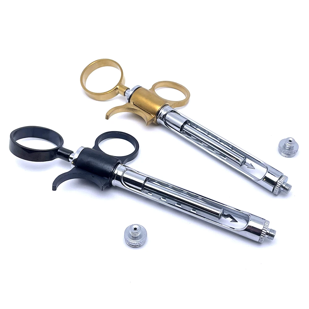 1.8ml Dental Aspirating Anesthetic Syringe Stainless Steel With Golden Ring Handle For Dentist Local Anesthesia