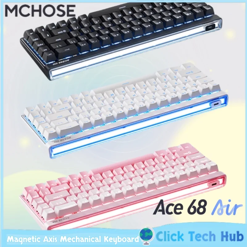 

MCHOSE Ace 68 Air Magnetic Axis Mechanical Keyboard Wired Customized RGB Rhythmic lightbox Light Effect Esports Office Keyboard