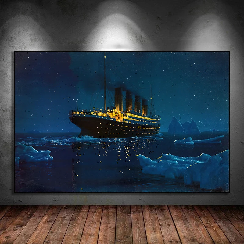 The Boat in Titanic Classic Movie Abstract Canvas Painting Poster Print Wall Art Picture for Living Room Home Decor Cuadros