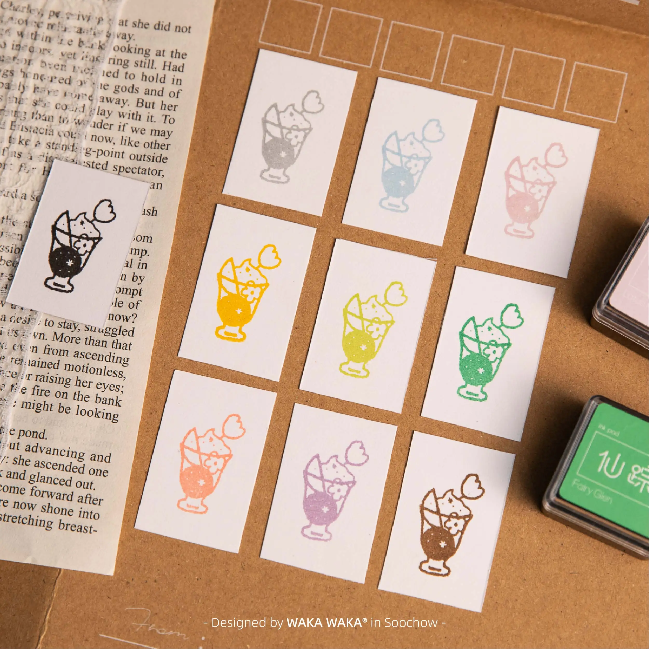 WAKAWAKA Oil Ink Pads Stamping Tools for Scrapbooking Craft Art Paint Black Chocolate Milk Coffee Fog Grey(10 Color Set)