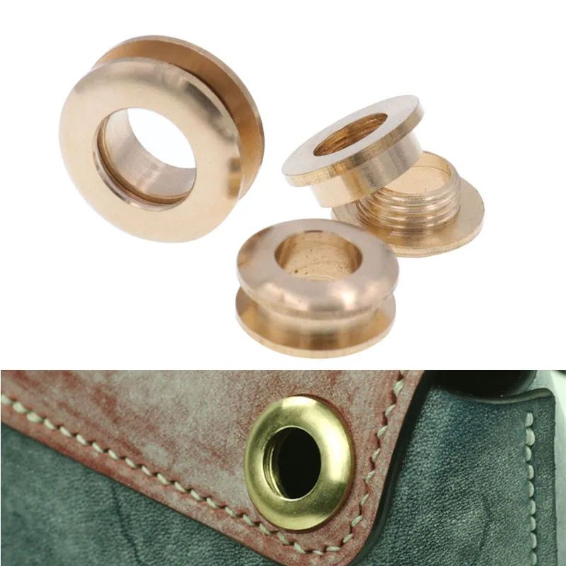 4pcs 10*5mm DIY Materials Brass Gas Eye Screw Buckle Grommets Rivets  Buckle Laces Eye Metal Leather luggage Hole Eyelet Tool