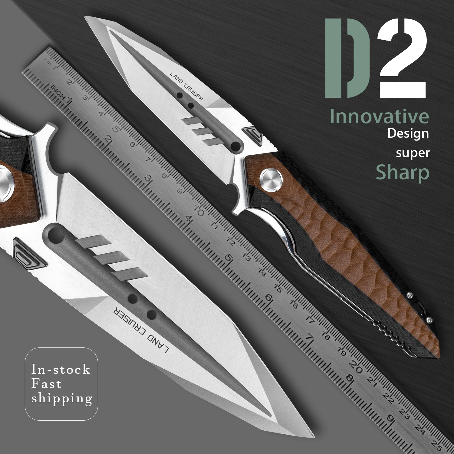 High Hardness D2 Tanto Point Blade G10 Handle Camping Hunting Outdoor Activities Folding Knife For Self Defense