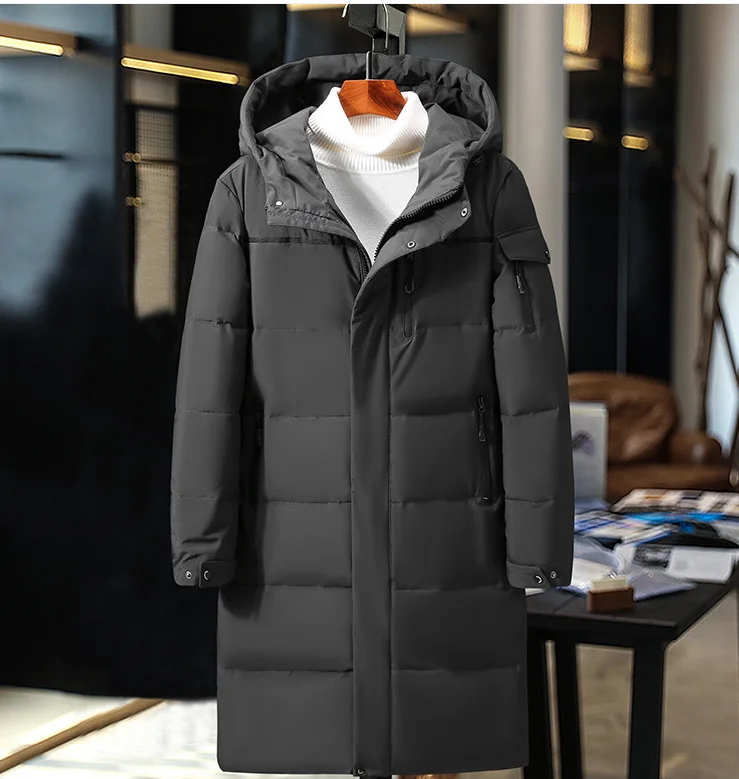 

New Winter Hooded Casual Down Parkas Men Long Duck Down Coats High Quality Male Outdoor Windproof Warm Jackets Mens Clothing