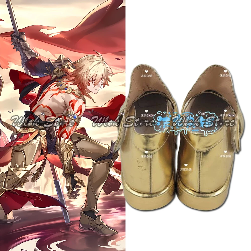 Jogo mydei honkai star rail cosplay sapatos personalizados sapatos de couro dourado para homens mulheres halloween carnaval festa traje adereços