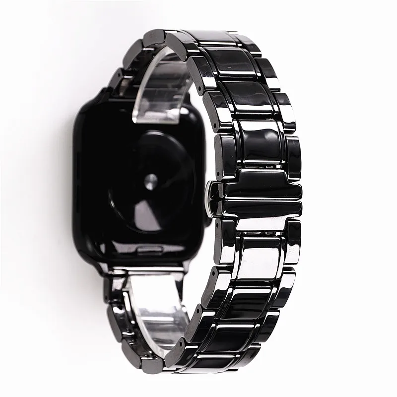 Correa de cerámica Flexible para Apple Watch, banda de repuesto suave de 20mm 22mm para 38mm 40mm 41mm 42mm 45mm 49mm para iWatch 3 2 1