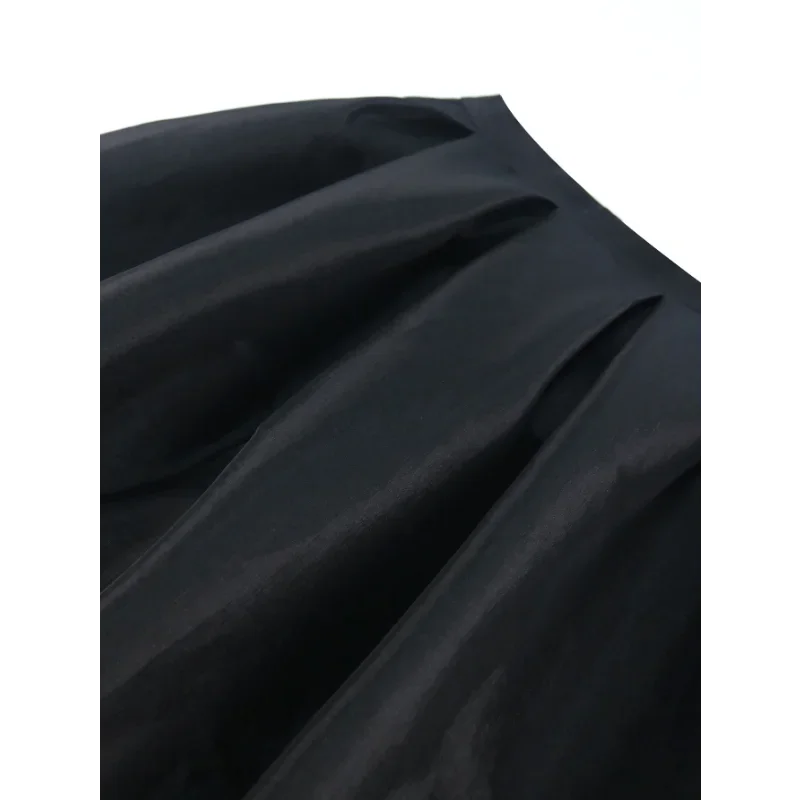 Black Loose Wide Skirts Fashion Boutique Women Clothing Versatile Basic Long Skort Shopping A-line Skirt Flare Summer Bottom