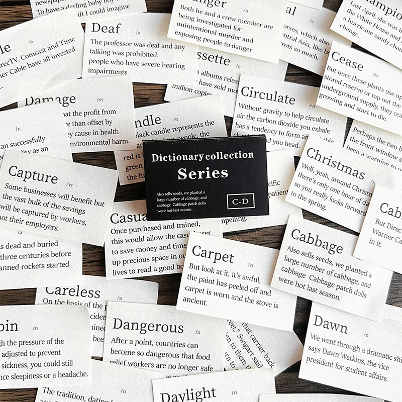 Journamm 100pcs/pack Dictionary Collection Series Materials Paper DIY Scrapbooking Collage Journaling Project Decor Craft Paper