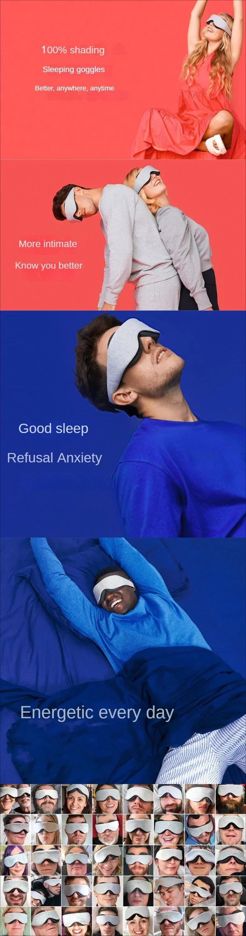 

2024new Pattern Sleep Mask 100% Light Blocking Zero Eye Pressure Comfortable and Adjustable Perfect for Sleep and Travel