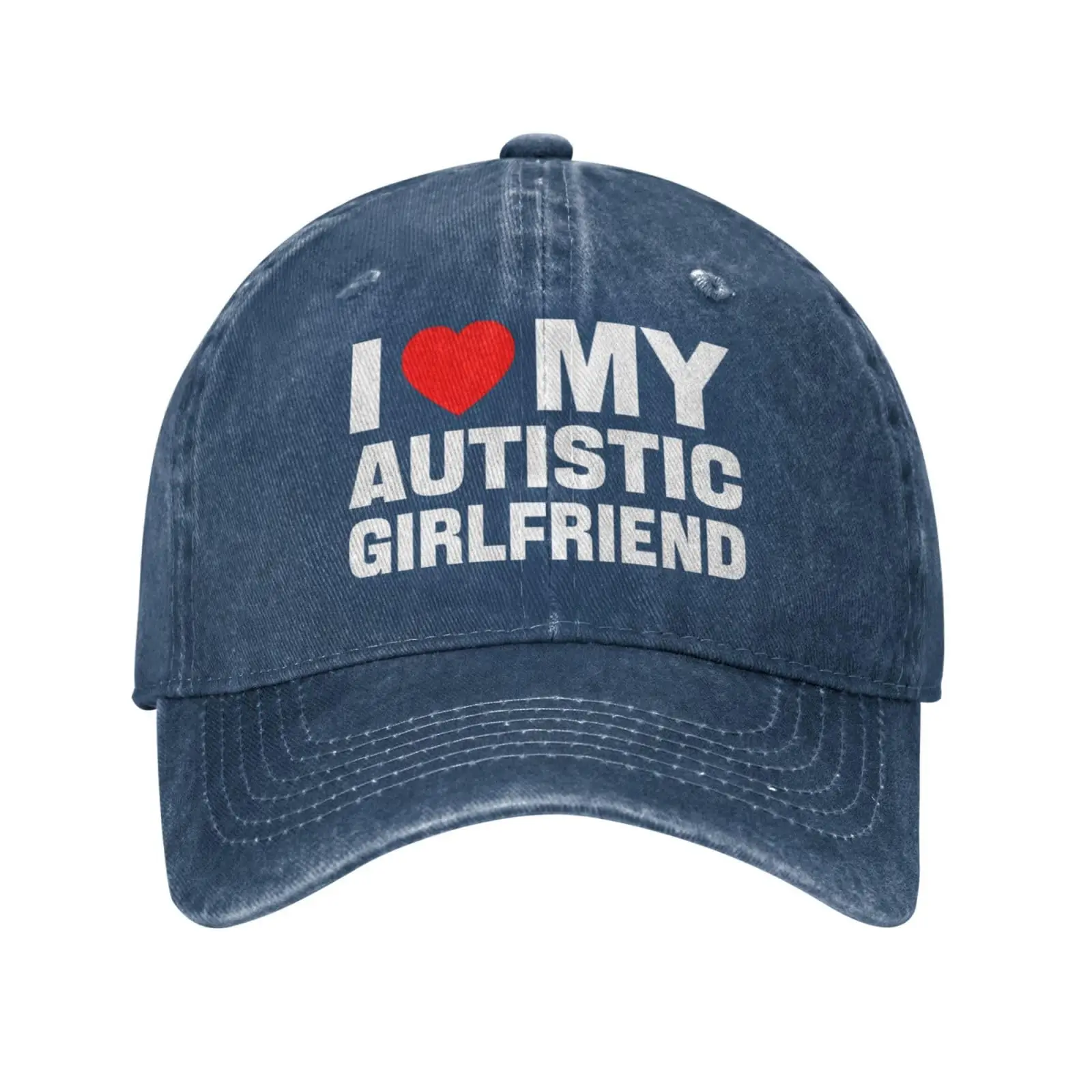 

Hiking Hats for Women I Love My Autistic Girlfriend Fitted Golf Hat for Women Beach Baseball Caps