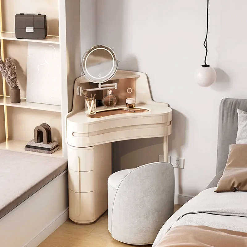 French cream wind corner dresser small triangular makeup table chest bedroom corner modern simple small apartment