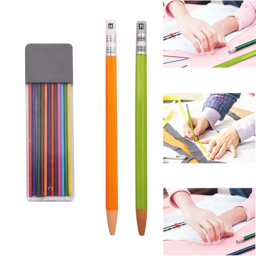 12Pcs Sewing Marker Pencil Patchwork Disappearing Fabric Marker Pens with Marker Refills Sewing Marking Sewing Accessories