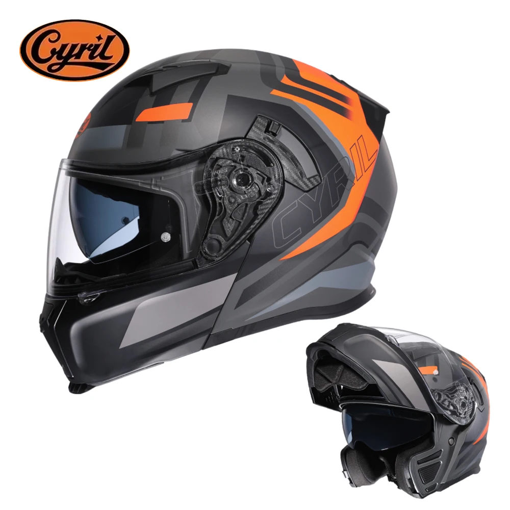 Unisex Modular Motorcycle Helmets with Double Visor Flip Up Motorcycle Helmet Switch Between Full Face and Open Face Size M-XXXL