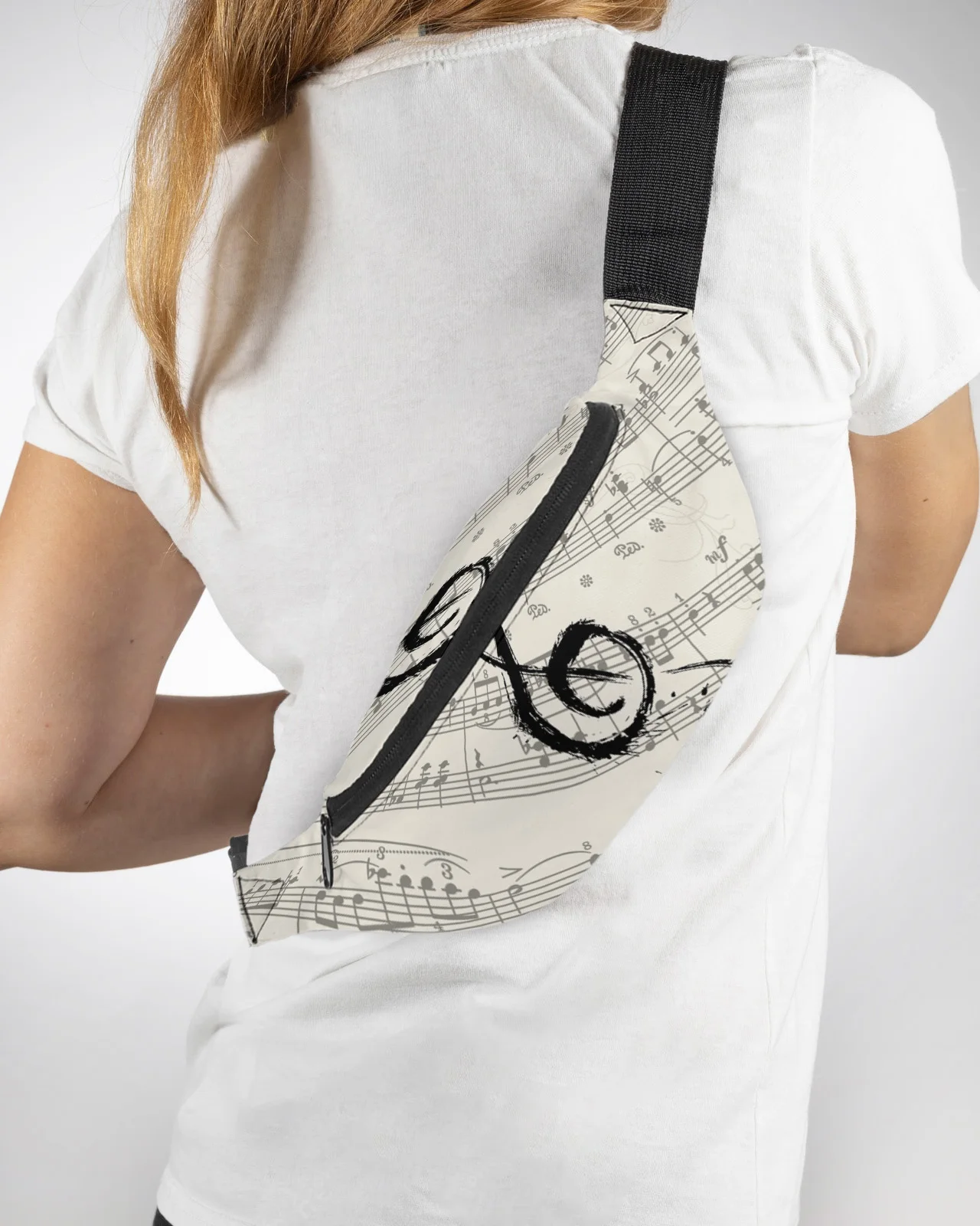 

Music Notes Sheet Vintage Men Women Waist Bag Fanny Pack Purse Large Phone Belt Bag Wallet Pouch Waterproof Banana Hip Bags