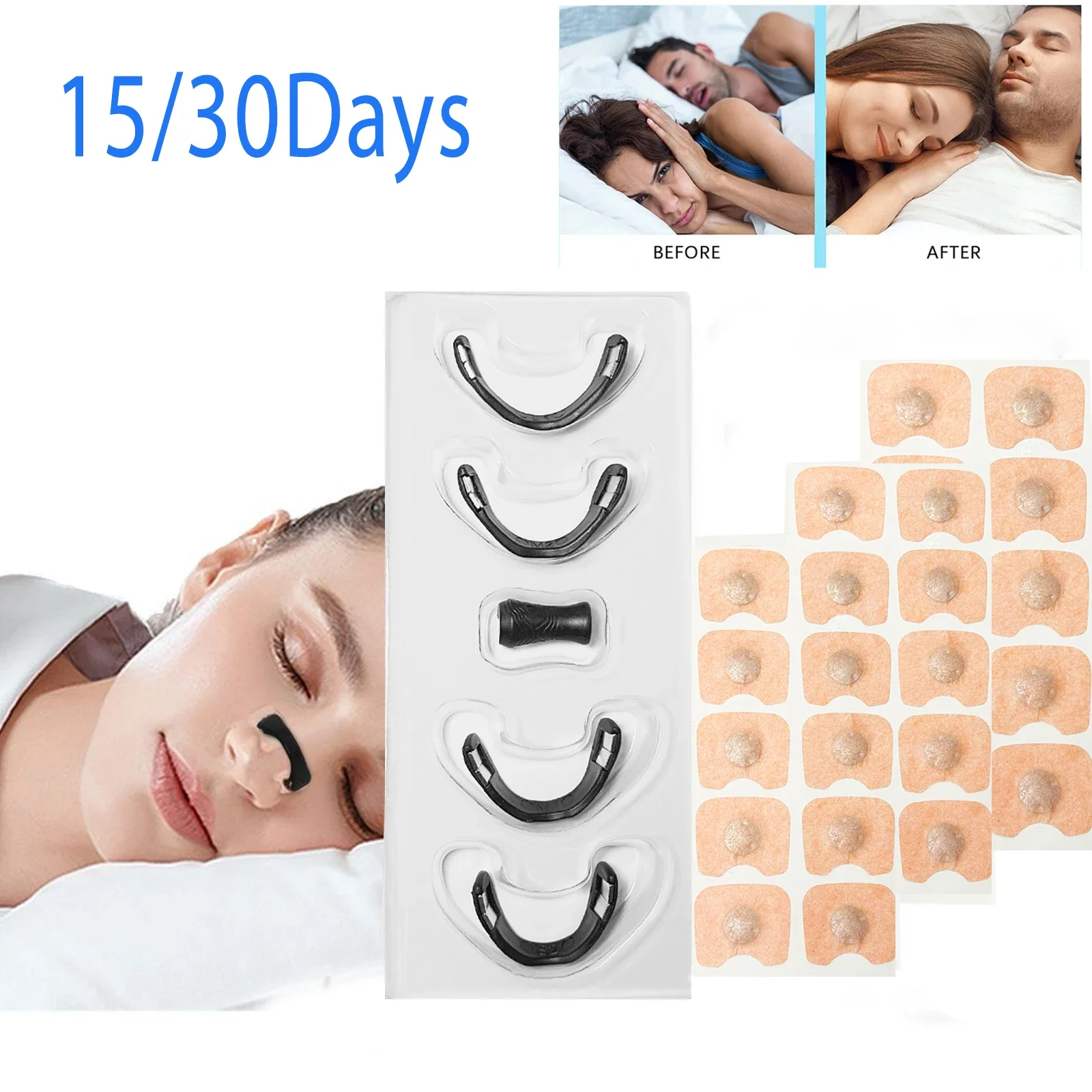Magnetic Nasal Strips & Nose Clip Nasal Dilator - Increase Air Intake Improve Sleep, Reduce Snoring Breathe Better Sports Nasal