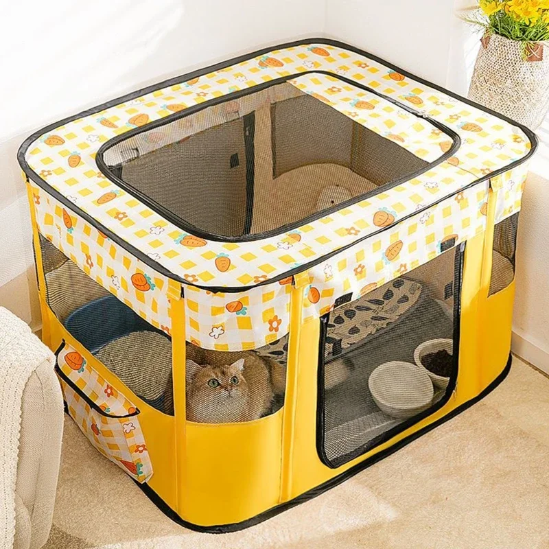 

Dog Playpen Portable Tent with Door for Small Dogs Foldable Delivery Room Nest for Indoor Cats Pet Travel