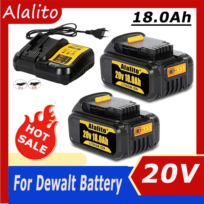 

For DeWalt 20V 18000mAh Power Tool Battery DCD800 Rechargeable Battery Replacement Li-ion Battery DCB184 DCB203 DCB205 DCD740