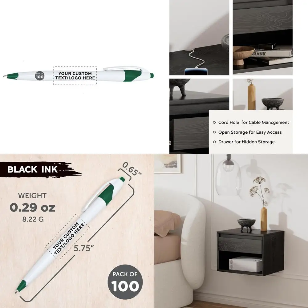 

Набор персонализированных тонких пышных шариковых ручек, 100 шт., черные чернила, выдвижные, идеально подходят для офисного использования, оптовая скидка Promos