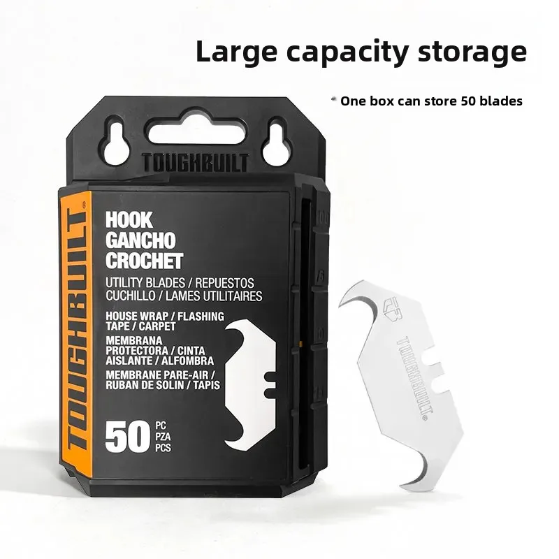 

TOUGHBUILT Heavy Duty Utility Knife Blades, SK2 High Carbon Steel, Industrial Thick Blades (TB-H4S50-14-60)