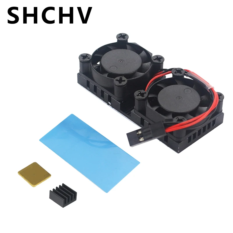 

Raspberry Pi 4 Dual Fan with Heatsink Cooling System Double Cooling Fan Cooler Radiator for Raspberry Pi 4 Model B 3 3B Plus