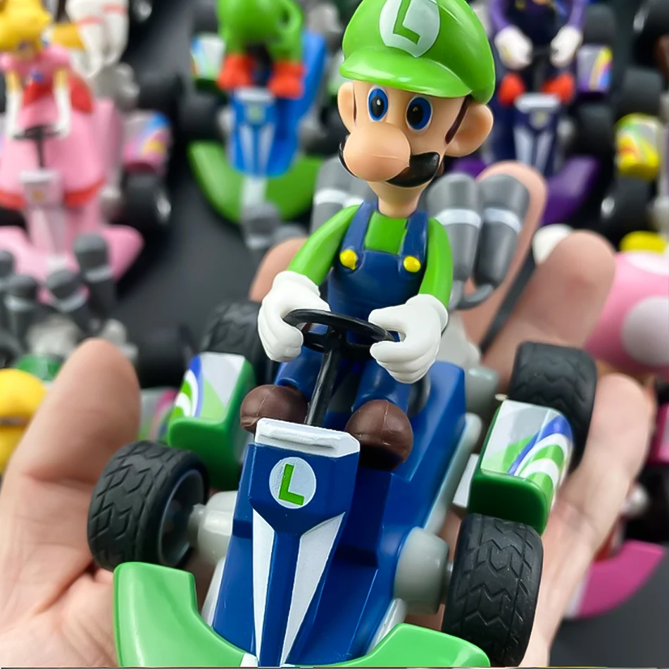 

2026 Mario Kart Figure Mario Power Car Cartoon Action Figure Cute PVC Model Desktop Ornaments decoration Toys Holiday Gifts