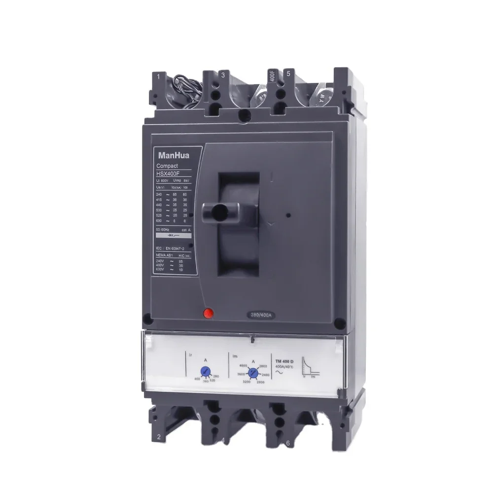 

NSX-400F 400A Amps 3P Three Poles Industry Electrical Air Switch MCCB AC415V 36KA Shunt Coil TMD Moulded Case Circuit Breaker