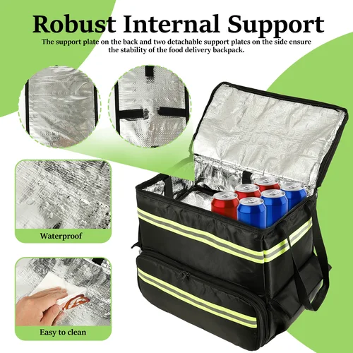 Imagen 2 del producto Mochila térmica con aislamiento para Picnic, almuerzo, mochila para mantenimiento fresco, bolsa de viaje para acampar al aire libre, entrega de almacenamiento de alimentos