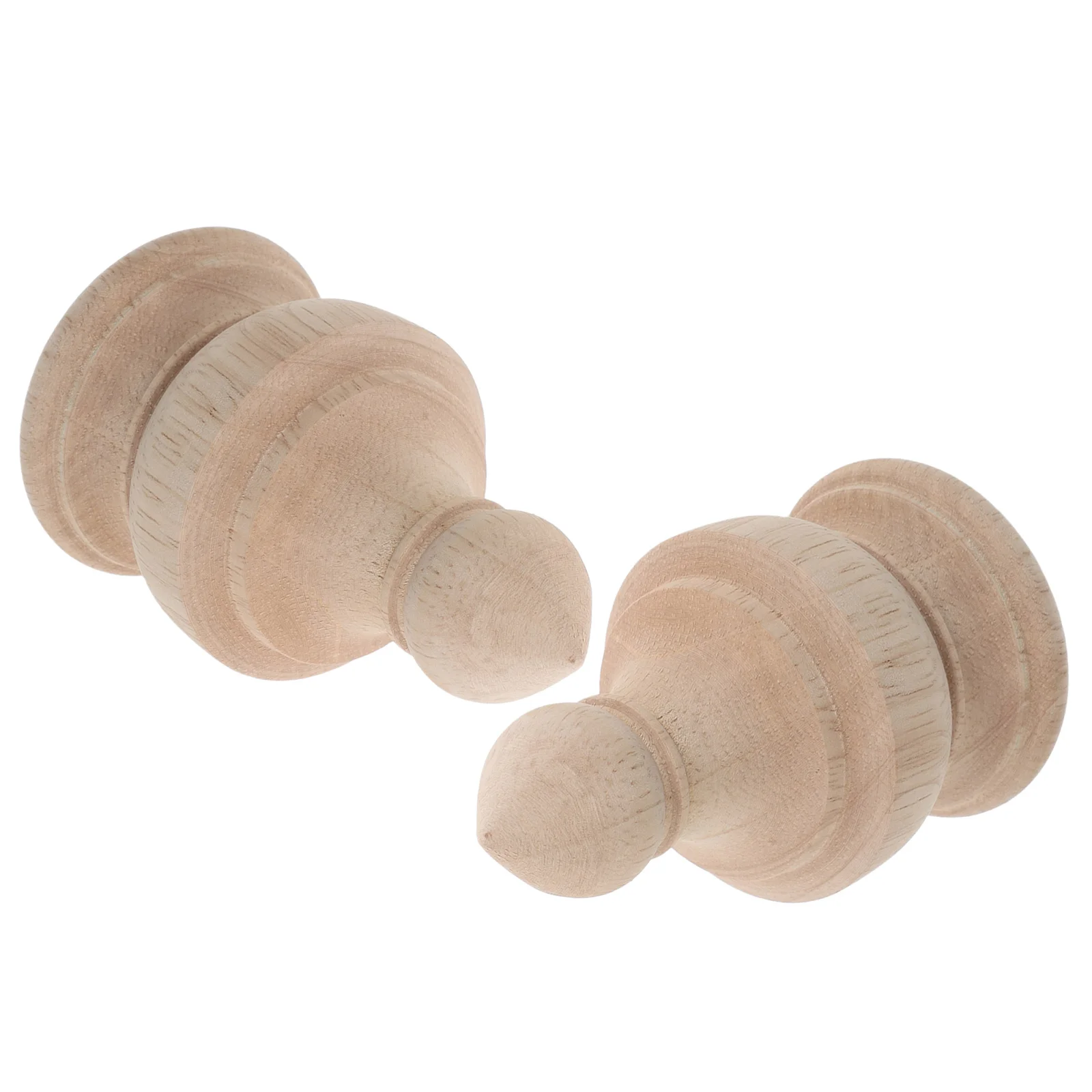 

2Pcs Unfinished Wood Finials Handcrafted Carved Column Caps for Indoor Stair Railings Fence Posts Furniture Wood Toppers
