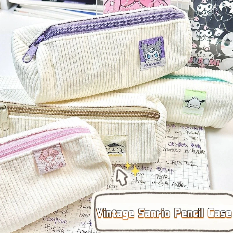 Sanrio My Melody Kuromi Pencil Case Cartoon Hello Kitty Pachacco Stationery Storage Pencil Bags Student Supplies Holiday Gifts