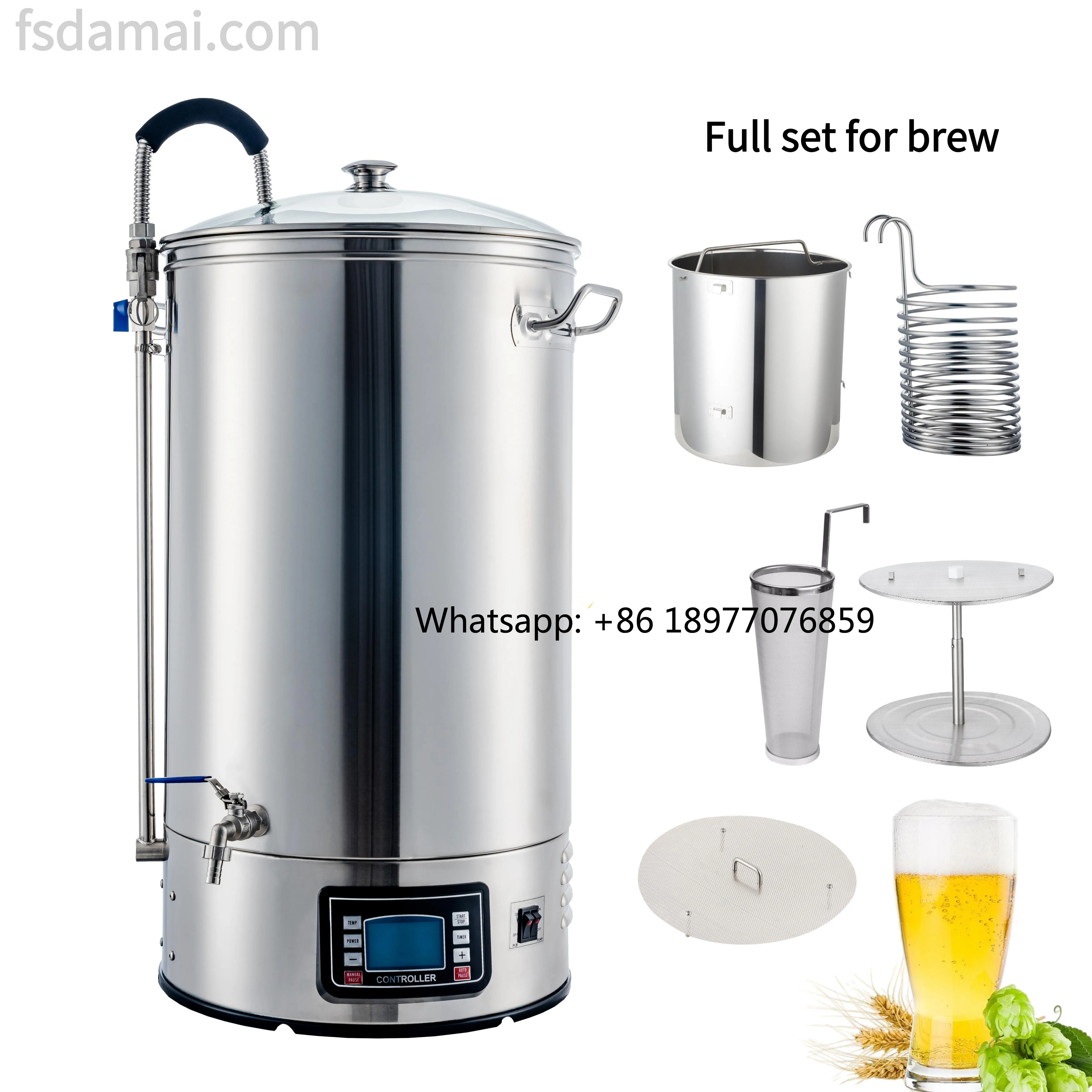 2026 All-in-One 30-70 Liter Home Brew System Electric Craft Beer Maker With Mash Tun For Brewing Similar To Guten Capacity 50L view 2
