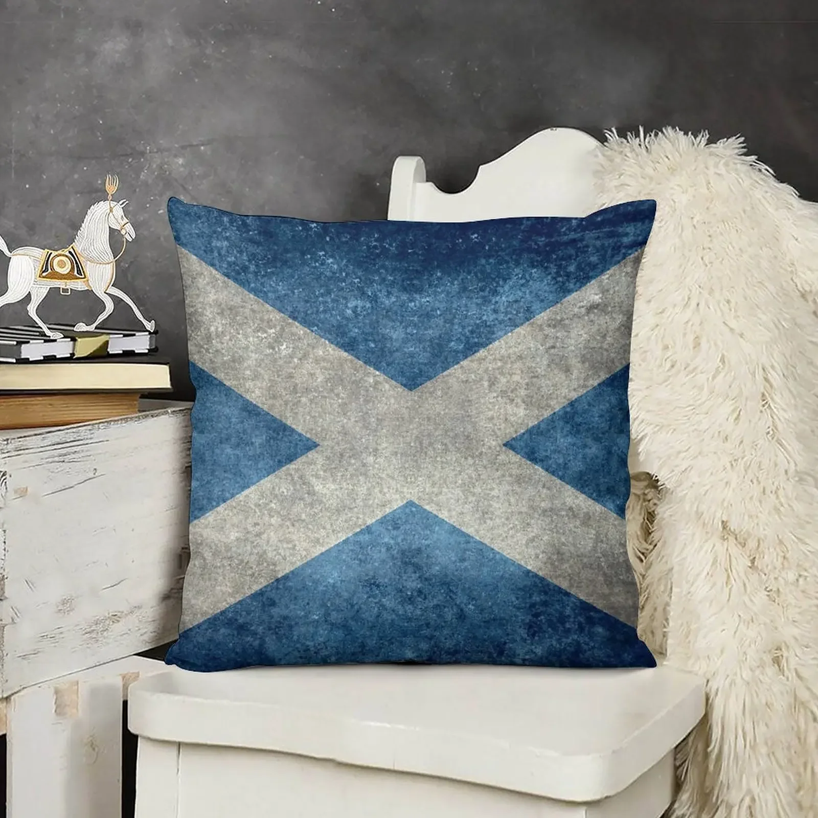 

Flag of Scotland - Grungy Vintage version Throw Pillow home decor items Sofa Covers pillow