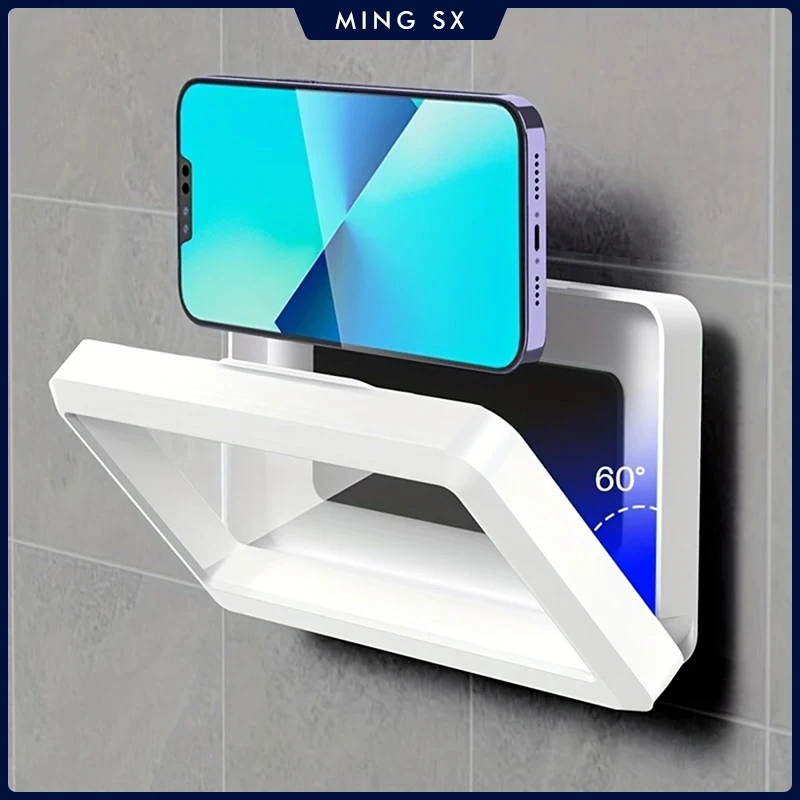 Funda de teléfono móvil Universal fija, impermeable y antiniebla, soporte para teléfono de ducha de baño, resistente al agua, puede tocar el teléfono de ducha