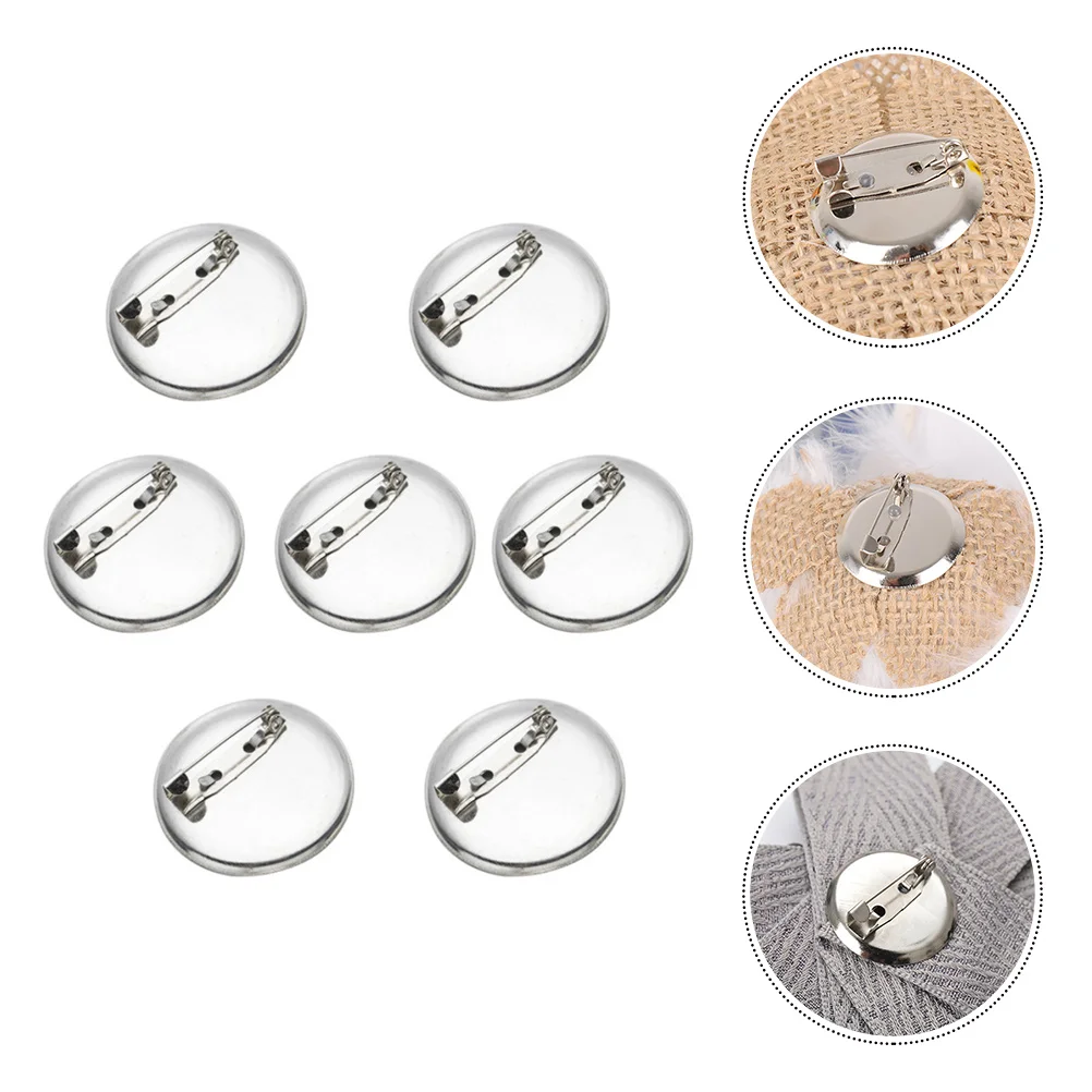 100 pezzi di accessori per spille a piastra rotonda fai da te vassoi inferiori per spille fermagli per gioielli componenti per distintivi a disco con spilla in lega leggeri