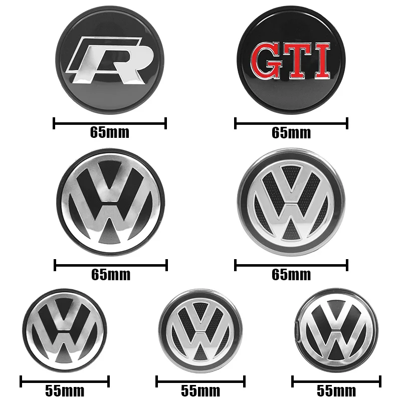 4pcs 56mm 65mm Car Styling Wheel Center Cap Hub Covers Badge Accessories For VW Volkswagen Golf 6 7 7.5 Sharan Passat B6 Tiguan