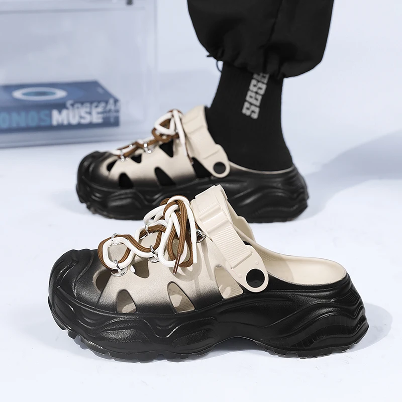 

Летние пляжные шлепанцы с толстой подошвой, противоскользящие, для мужчин и женщин, для активного отдыха на природе, с защитой от запаха.