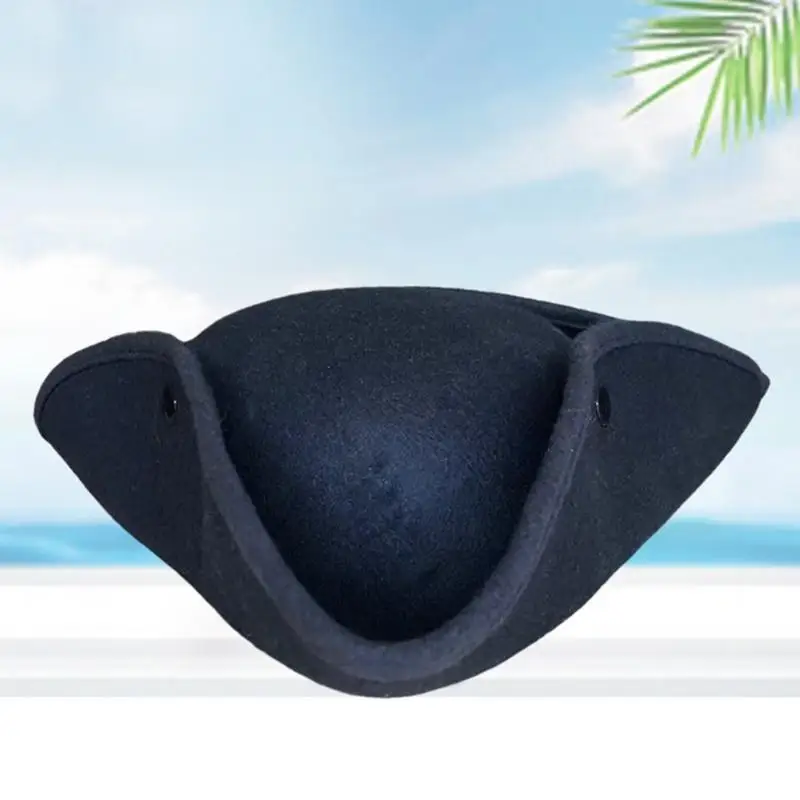 

39BB Stage Show Pirate Hat for Cosplay Party Soft Tricorne Hat for Halloween Party