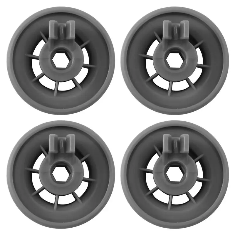 AEE4-4 X Dishwasher Lower Basket Rail Wheels For Neff & Siemens Grey 165314