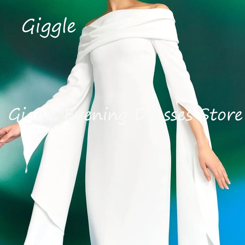 Giggle Crepe Mermaid Off-the-shoulder Formal Elegant Prom Gown Floor Length luxury Evening Pretty Party Dresses for Women 2023